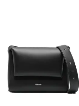 Jil Sander logo-print leather shoulder bag 30949759