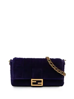 Fendi 2010-2025 Large FF Embossed Velvet Baguette satchel 31263584