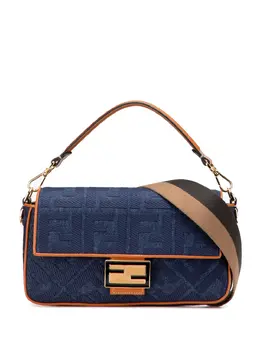 Fendi 2010-2025 Zucca Embroidered Denim Baguette satchel 31275567