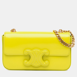 Celine Yellow Calfskin Cuir Triomphe Chain Shoulder Bag 1184476