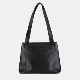 Chanel Black Embroidered Caviar Logo Shoulder Bag 1184470