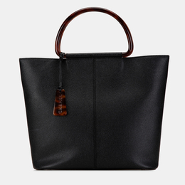 Chanel Black Caviar Tortoise Top Handle Tote 1184049