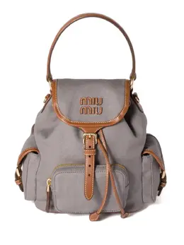 Miu Miu leather-trimmed canvas backpack 31081442