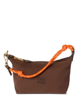 Miu Miu mini Gabardine logo zip bag 31082350