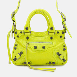 Balenciaga Neo Cagole Small Shocking Yellow Arena Lambskin Shoulder Bag 1182996