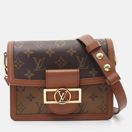 Louis Vuitton Dauphine Mini Brown Beige Monogram Reverse Coated Canvas Leather Shoulder Bag 1185098