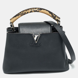 Louis Vuitton Black Leather and Python Capucines BB Bag 1184928