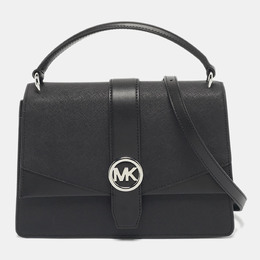 Michael Kors Black Leather Medium Greenwich Top Handle Bag 1185021