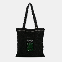 Chanel Large Resin Embellished Tweed Robot Shopping Tote 1184898