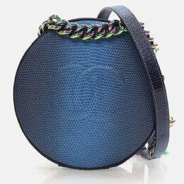 Chanel Round As Earth Blue Lizard Crossbody Bag 1184769