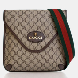 Gucci Neo Vintage Medium Brown GG Supreme Coated Canvas Messenger Bag 1184609