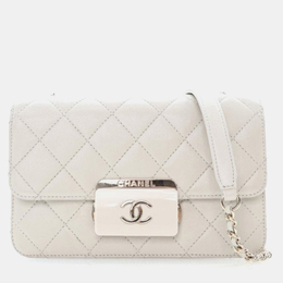 Chanel Beauty Lock Small White Sheepskin Flap Bag 1184554
