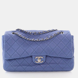 Chanel Accordion Jumbo Blue Caviar Dual Compartment Flap Bag 1184547