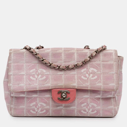Chanel Pink Medium New Travel Line Nylon Single Flap Bag 1183830