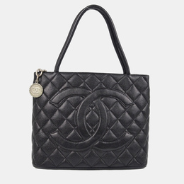 Chanel Black Calfskin Medallion Tote Handbag 1184105