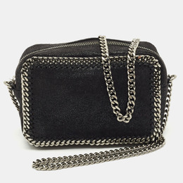 Stella McCartney Black Faux Suede Falabella Camera Crossbody Bag 1183619
