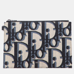 Christian Dior Blue Oblique A5 Clutch 1183092
