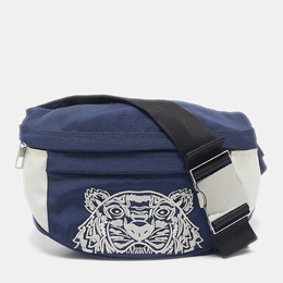 Kenzo Navy Blue/White Nylon Embroidered Tiger Belt Bag 1182173