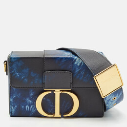 Christian Dior Blue/Black Leather Tie Dye 30 Montaigne Box Bag 1153199