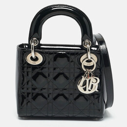 Christian Dior Black Cannage Patent Leather Mini Lady Christian Dior Tote 1149935