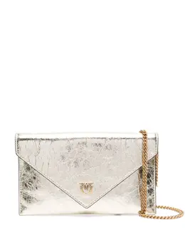 Pinko metallic-effect flap chain mini bag 31116008