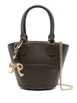 Self-Portrait bow-charm leather bucket bag 31044961