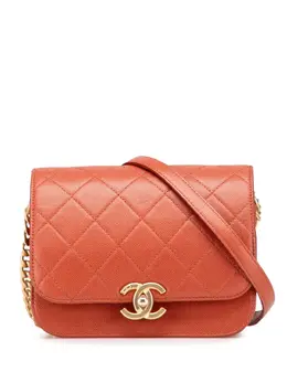 Chanel 2021-2025 Mini CC Quilted Caviar Messenger Single Flap crossbody bag 31281921