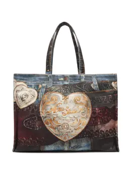 Acne Studios denim-patch heart tote bag 29878923