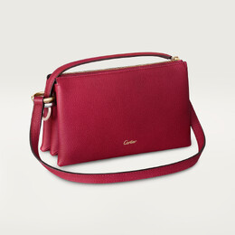 Женская сумка через плечо Cartier Mini sac porté épaule, Trinity, рубиновая зернистая телячья кожа crl1002469