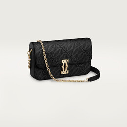 Женская сумка через плечо Cartier Sac chaine mini modèle, C de Cartier, вышивка и черная телячья кожа crl1002500