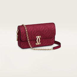 Женская сумка через плечо Cartier Sac chaine mini modèle, C de Cartier, вишнево-красная вышивка и телячья кожа crl1002577