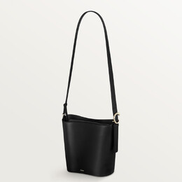 Женская сумка через плечо Cartier Sac seau petit modèle, Panthère C de Cartier, черная зернистая телячья кожа crl1002673