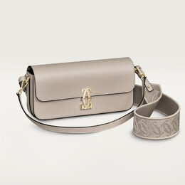 Женская сумка через плечо Cartier Sac east-west, C de Cartier, бежевая фактурная телячья кожа crl1002617