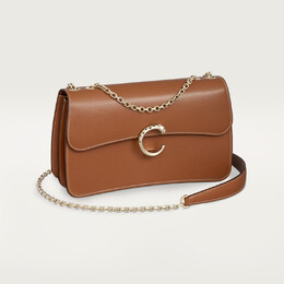 Женская сумка через плечо Cartier Sac chaine petit modèle, Panthère C de Cartier, телячья кожа карамельного цвета crl1002582