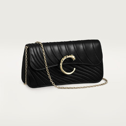 Вечерняя сумка Cartier Sac chaine mini modèle, Panthère C de Cartier, черная телячья кожа crl1002510