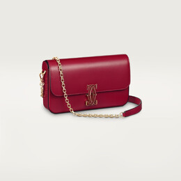 Женская сумка через плечо Cartier Sac chaine mini modèle, C de Cartier, вишнево-красная телячья кожа crl1002306