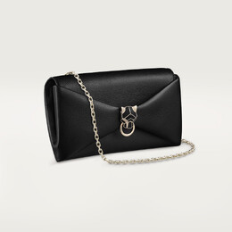 Вечерняя сумка Cartier Pochette chaine, Panthère de Cartier, черная телячья кожа crl1002613