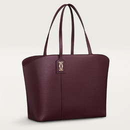 Женская сумка-тоут Cartier Sac cabas, C de Cartier, зернистая телячья кожа сливового цвета crl1002611