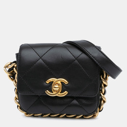 Chanel Black Mini Quilted Calfskin Framing Chain Flap Bag 1184383