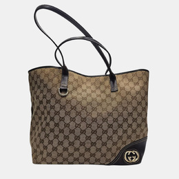 Gucci Britt GG Canvas Leather Tote Bag 1184234