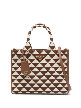 Prada small Symbole jacquard tote bag 20152487