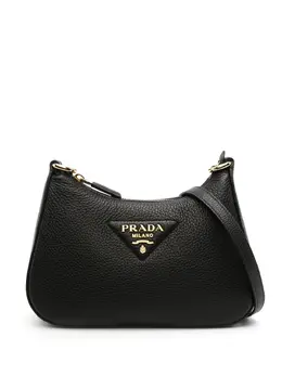 Prada enamel-triangle logo shoulder bag 21421064