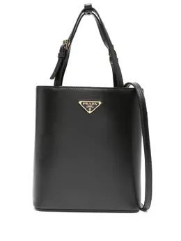 Prada triangle logo-appliqué tote bag 21627369