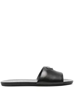 Prada triangle-logo leather slides 22578712