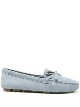 Prada enamel-logo suede driving shoes 22703731