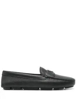 Prada triangle-logo leather loafers 23049610