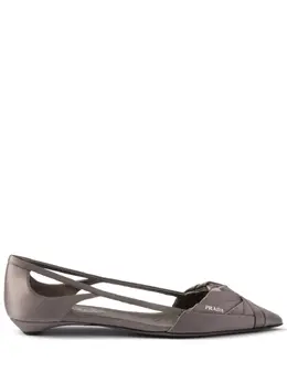 Prada Satin cut-out ballerinas 25957295