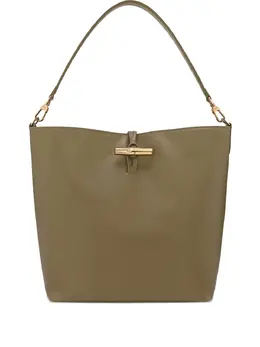Сумка через плечо из кожи с бамбуковой застежкой Longchamp, зеленый 30212817 | зеленый