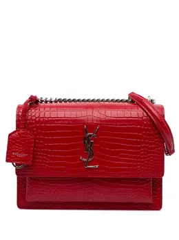 Saint Laurent 2018 Medium Croc Embossed Leather Sunset crossbody bag 31298875