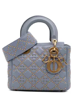Christian Dior 2017 Small Lambskin Cannage Studded Supple Lady Dior satchel 31299381